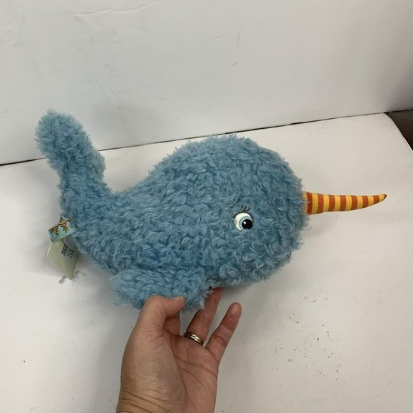 Furriends Bunnies by the Bay Wally the Narwhal Whale Plush Stuffed Animal Curly - Picture 4 of 9